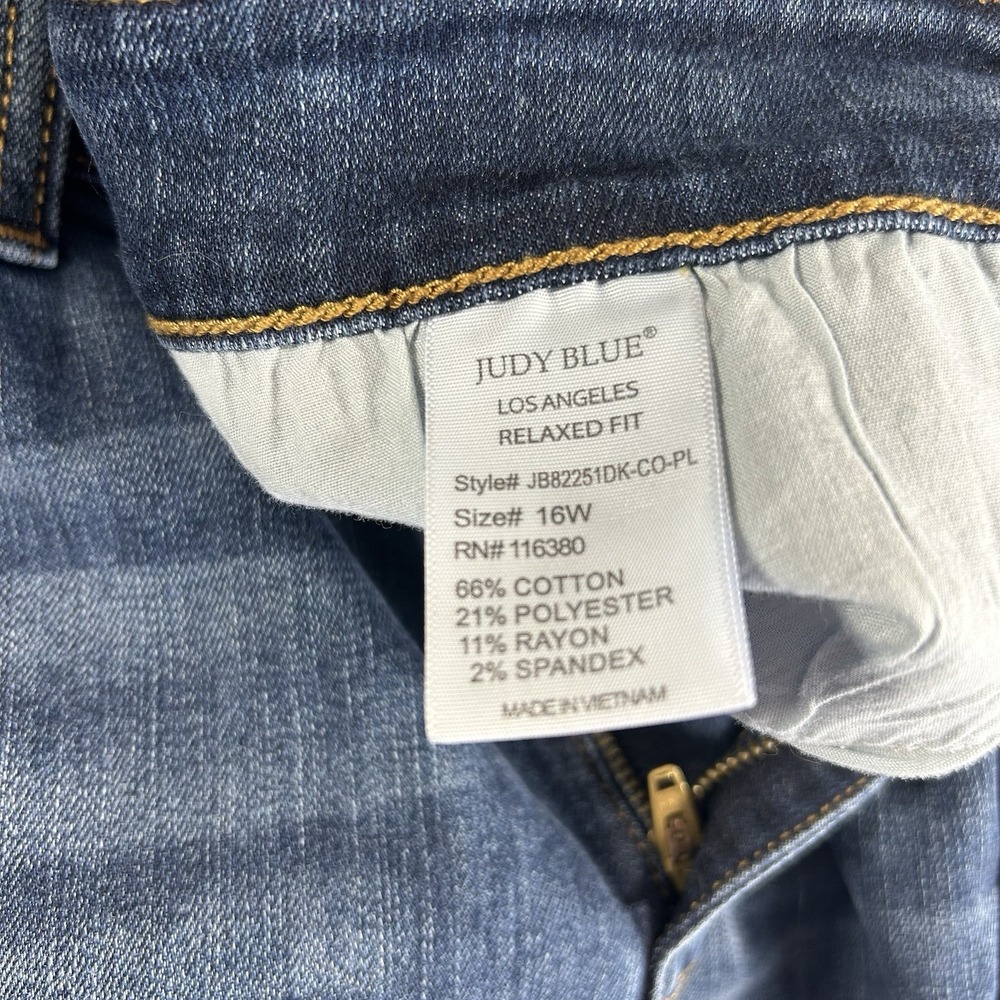 Judy Blue Relaxed Fit Jeans Womens Plus Size 16W Distressed Stretch Denim - Picture 5 of 9
